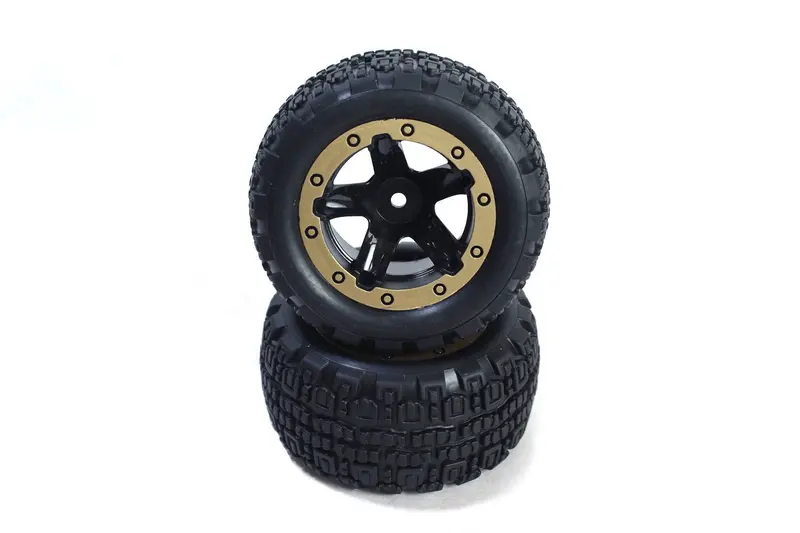 Blackzon - Slyder St Wheels/Tires Assembled (Black/Gold) 1