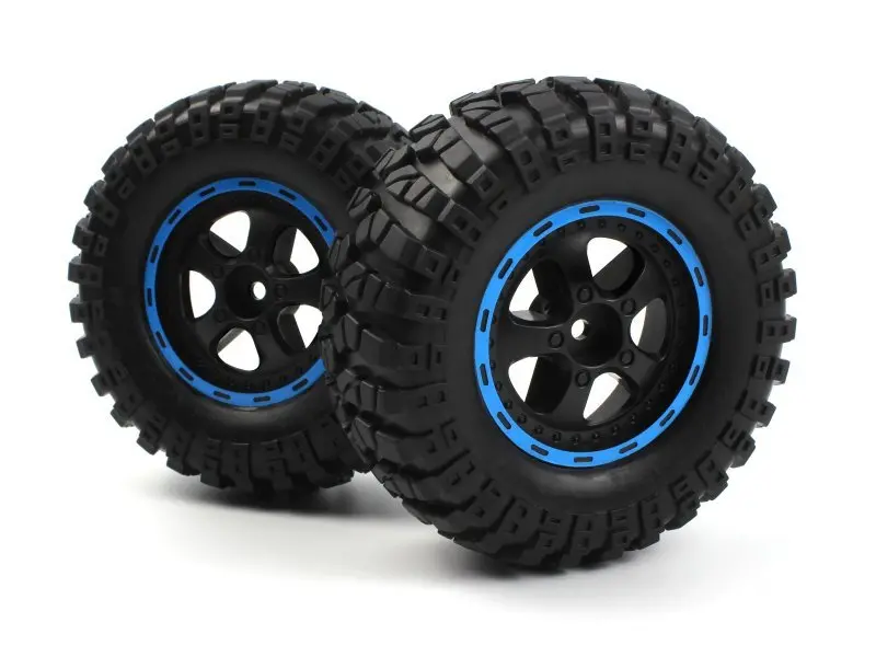 Blackzon - Smyter Desert Wheels/Tires Assembled (Black/Blue) 1