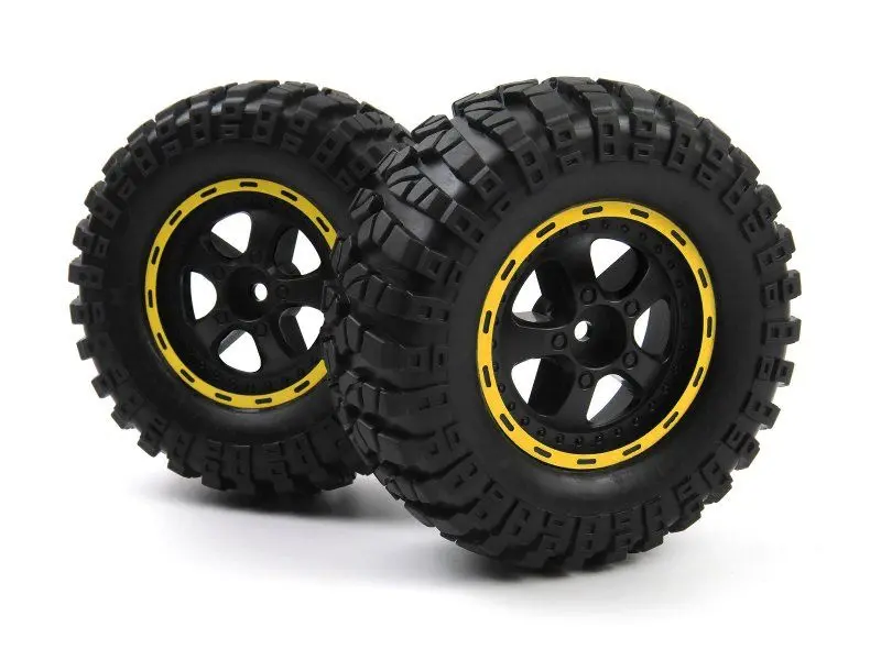 Blackzon - Smyter Desert Wheels/Tires Assembled (Yellow/2Pcs) 1