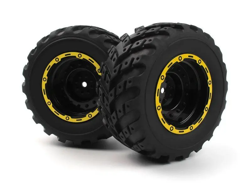 Blackzon - Smyter Mt Wheels/Tires Assembled (Yellow/2Pcs) 1