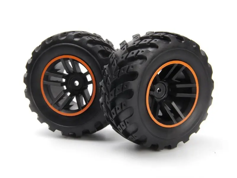 Blackzon - Spryte Wheels/Tires Assembled (Black/Orange) 1