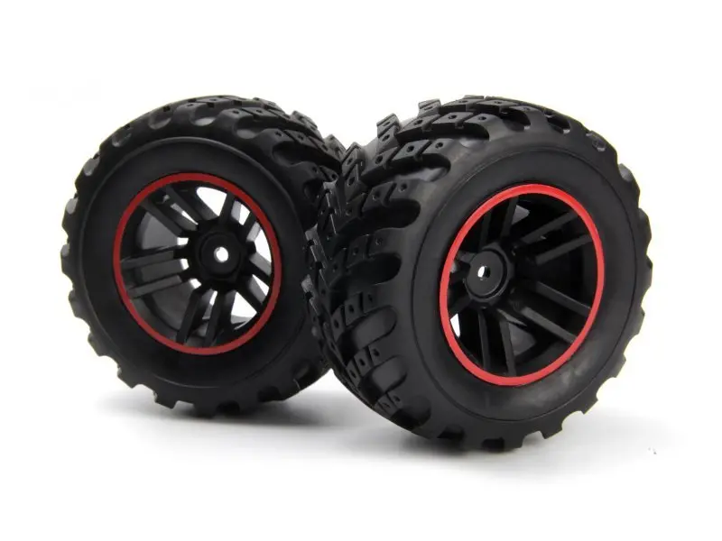 Blackzon - Spryte Wheels/Tires Assembled (Black/Red) 1