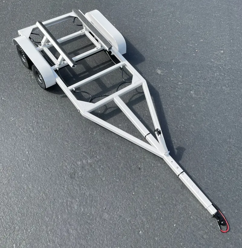Bold R/C - 1/10 Scale Fully Adjustable Metal Boat Trailer With Led Lights (White) 1