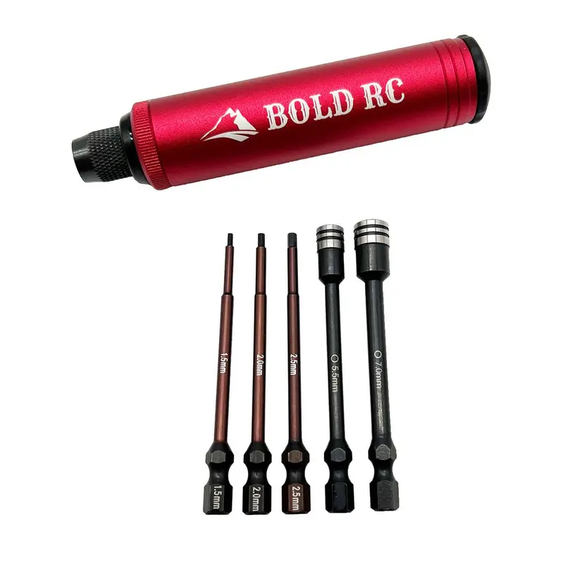 Bold R/C - Trail 1/4" Pocket Driver 5 Tip Set & Aluminum Handle 1