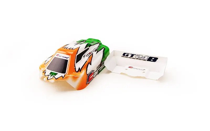 Carisma - Gt24b Painted And Decorated Buggy Body; Orange / Green 1