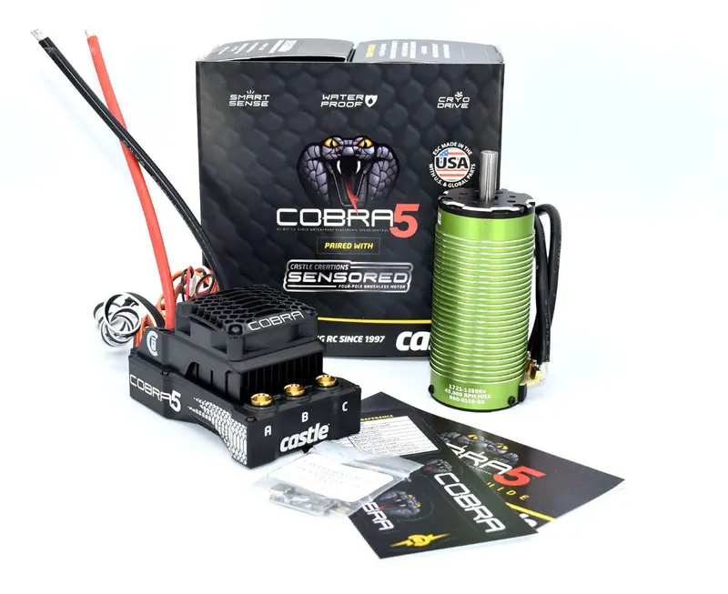 Castle Creations - Cobra 5, 8S, 33.6V Esc, 20A Peak Bec W/1721-1260Kv 1