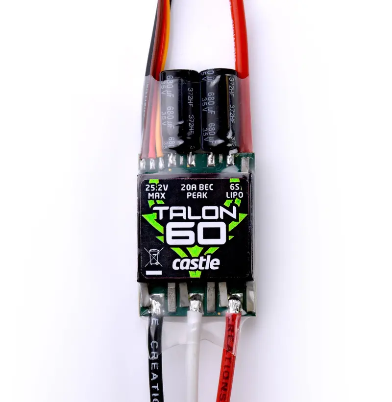 Castle Creations - Talon 60, 6S / 25.2V, 60Amp Esc W/ 20Amp Bec 1
