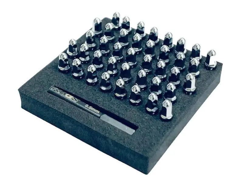 Cen Racing - Bullet Wheel Lugs, Silver Chrome, M2.5 Studs, With Tool, 40Pcs 1