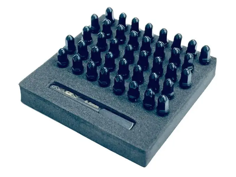 Cen Racing - Kaos Bullet Wheel Lug, Black Chrome, M2.5 Studs, With Tool, 40Pcs 1