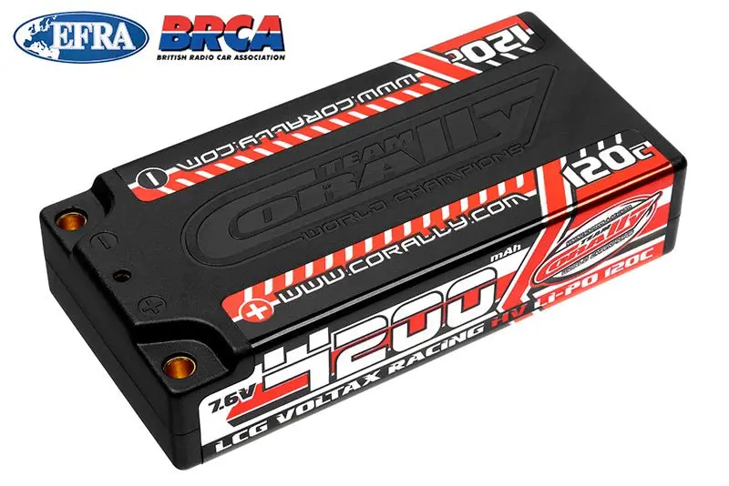 Corally - 4200Mah 7.6V 2S 120C Voltax Lcg Shorty Hardcase Lipo Battery - 4Mm Bullets 1