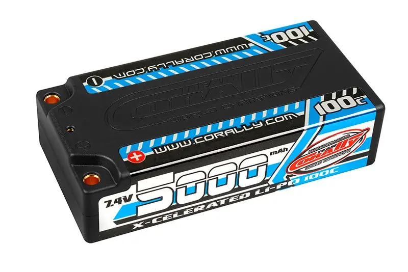 Corally - 5000Mah 7.4V 2S 100C X-Celerated Hardcase Lipo Battery - 4Mm Bullets 1