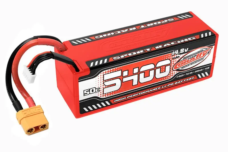 Corally - 5400Mah 14.8V 4S 50C Hardcase Sport Racing Lipo Battery With Hardwired Xt90 Connector 1