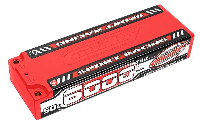 Corally - 6000Mah 7.4V 2S 50C Hardcase Sport Racing Lipo Battery - 4Mm Bullets 1