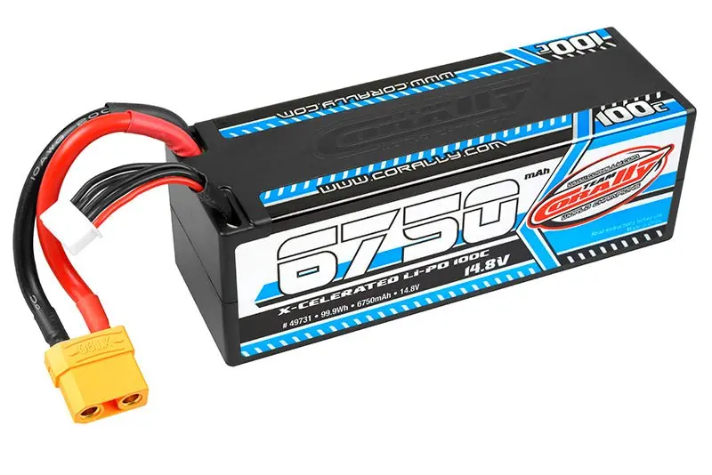 Corally - 6750Mah 14.8V 4S 100C X-Celerated Hardcase Lipo Battery - Xt90 1