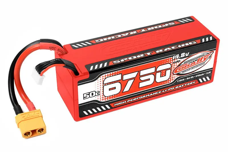 Corally - 6750Mah 14.8V 4S 50C Hardcase Sport Racing Lipo Battery With Hardwired Xt90 Connector 1