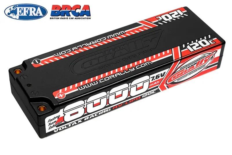 Corally - 8000Mah 7.6V 2S 120C Voltax Hardcase Lipo Battery - 4Mm Bullets 1