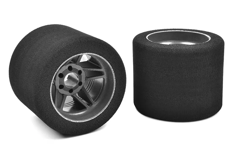 Corally - Attack Foam Tires 1/8 Circuit 32 Shore Rear 76Mm Carbon Rims 1