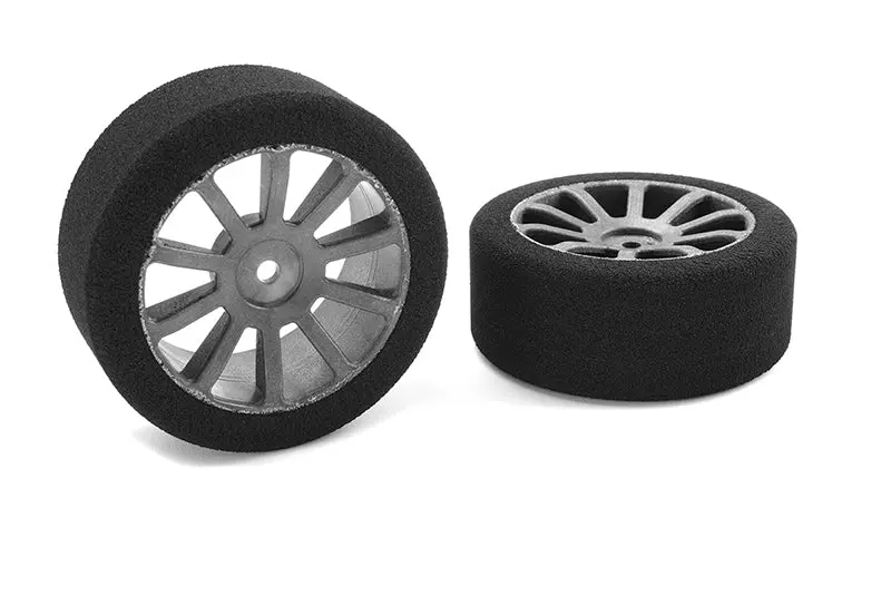 Corally - Attack Foam Tires, For 1/10 Gp Touring, 35 Shore, 26Mm Front, Carbon Rims 1