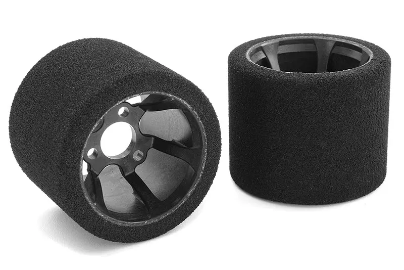 Corally - Attack Foam Tires, For 1/12 Circuit, 30 Shore Pink, Rear, Carbon Rims 1