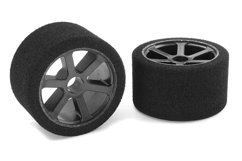 Corally - Attack Foam Tires, For 1/12 Circuit, 32 Shore Magenta, Front, Carbon Rims 1