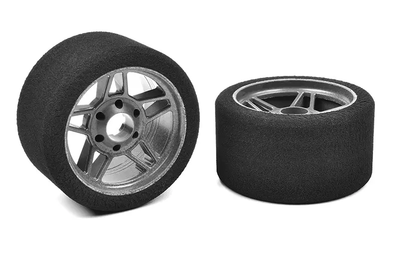 Corally - Attack Foam Tires, For 1/8 Circuit, 30 Shore, Front, Carbon Rims, 69Mm 1