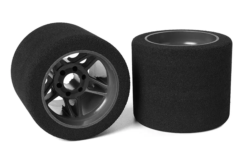 Corally - Attack Foam Tires, For 1/8 Ssx-8, 32 Shore, Rear, 72Mm, Carbon Flex Rims 1