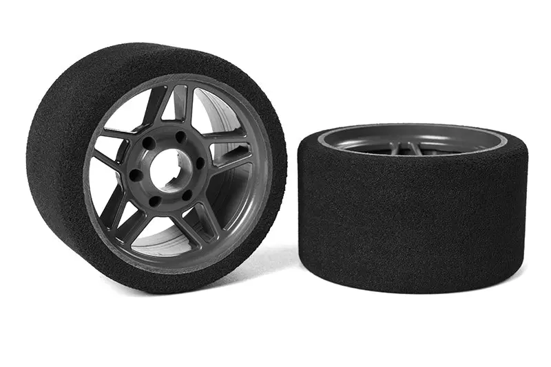 Corally - Attack Foam Tires, For 1/8 Ssx-8, 35 Shore, Front, 65Mm, Carbon Flex Rims 1