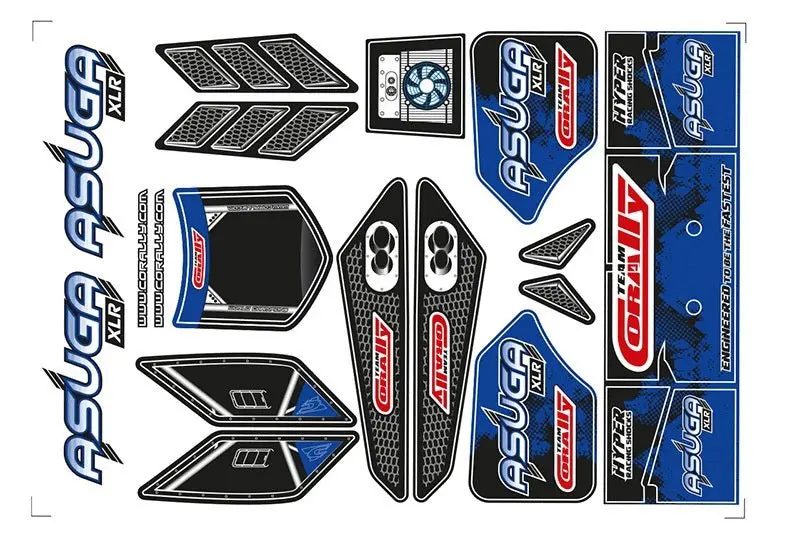 Corally - Body Decal Sheet, Asuga Xlr, Blue 1