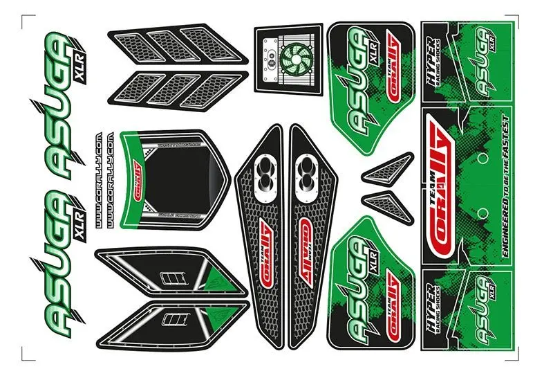 Corally - Body Decal Sheet, Asuga Xlr, Green 1