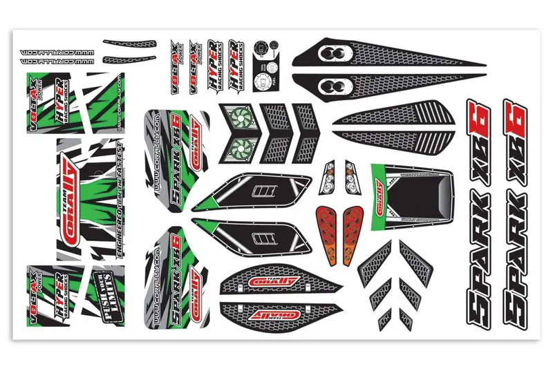 Corally - Body Decal Sheet, Spark Xb6, Green, 1Pc 1