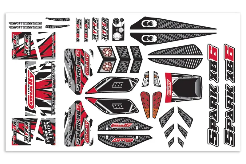 Corally - Body Decal Sheet, Spark Xb6, Red, 1Pc 1