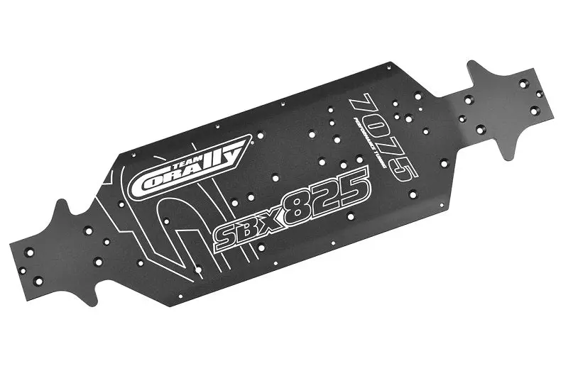 Corally - Chassis, Swb, Sbx-825, Xtreme, Swiss Made 7075 T6, 3Mm, Hard Anodised, Black, Made In Italy 1