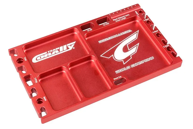 Corally - Cnc Aluminum Multi-Purpose Ultra Parts Tray; Red 1