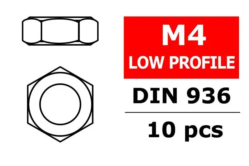 Corally - Low Profile Nut, M4, 10Pcs 1