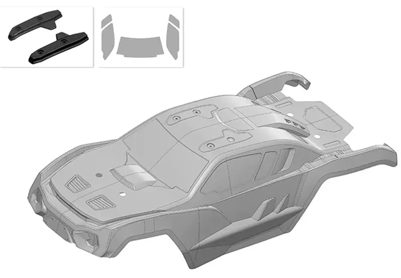 Corally - Polycarbonate Body - Kagama 4 - Clear - Cut - Decals - 1Pc 1