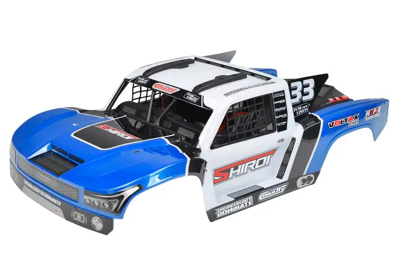 Corally - Polycarbonate Body Shiroi+ Driver Interior + Roll Cage + Body Accessories - Decals - Blue - Cut - 1P 1
