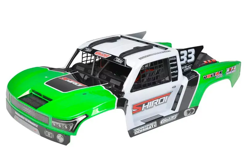 Corally - Polycarbonate Body Shiroi+ Driver Interior+ Roll Cage + Body Accessories - Decals - Green - Cut - 1P 1