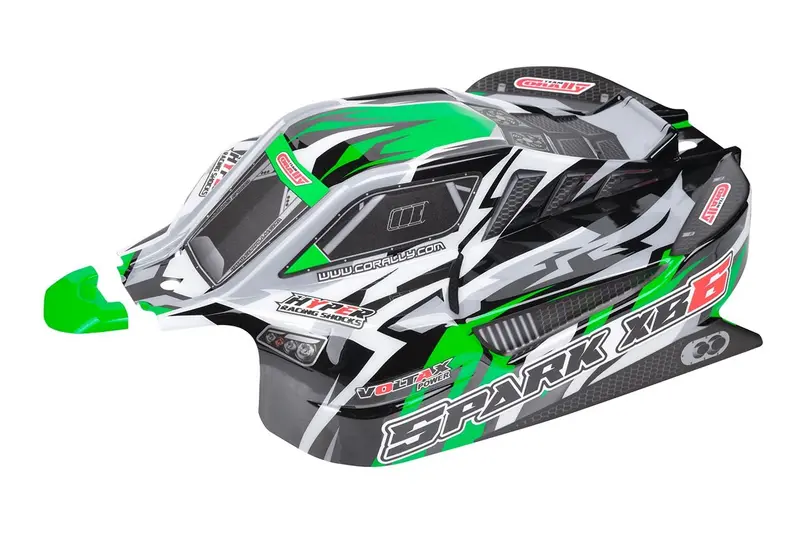 Corally - Polycarbonate Body, Spark Xb6, Green, Cut, Decal Sheet, 1Pc 1