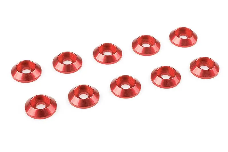 Corally - Red Aluminium Washer For M3 Flat Head Screws, Od=8Mm, 10 Pcs 1