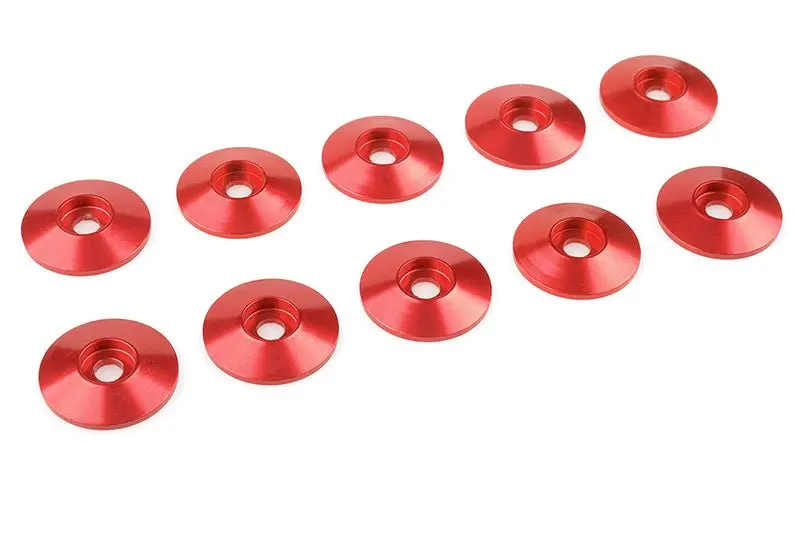 Corally -  Red Aluminum Washer For M4 Flat Head Screws, Od=10Mm, 10 Pcs 1