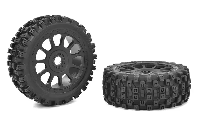 Corally - Scorpion Xtb, Off-Road 1/8 Buggy Tires, Glued On Black Rims, 1 Pair 1