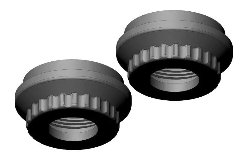 Corally - Shock Cap - Lower - Aluminum - 2 Pcs: Dementor, Kronos, Python, Shogun 1