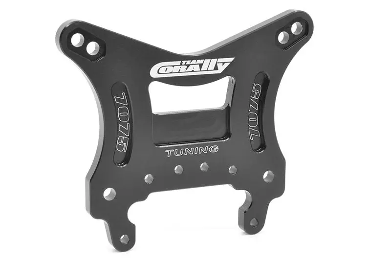 Corally - Shock Tower, Asuga Xlr, Front, Swiss Made 7075 T6, 5Mm, Hard Anodized, Black, Made In Italy 1
