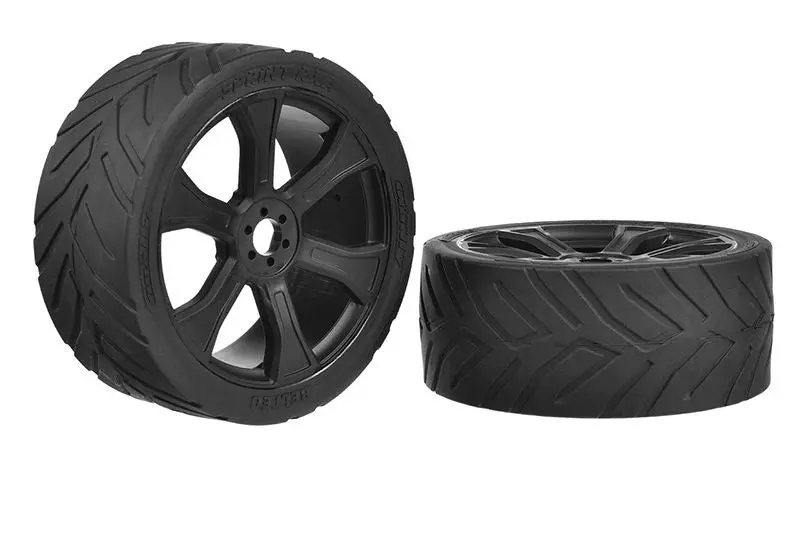 Corally - Sprint Rxa, Asuga Xlr Street Tires, Low Profile, Glued On Black Rims, 1 Pair 1