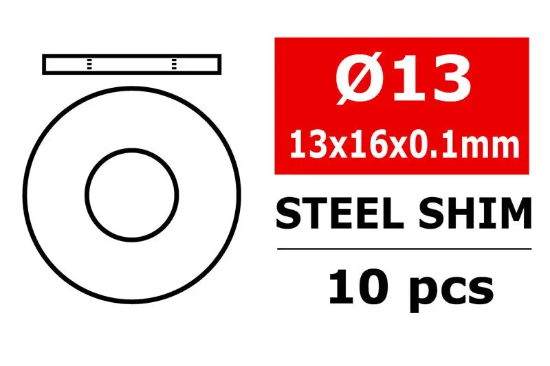 Corally - Steel Metric Shim - 13X16x0.1Mm - 10 Pcs 1