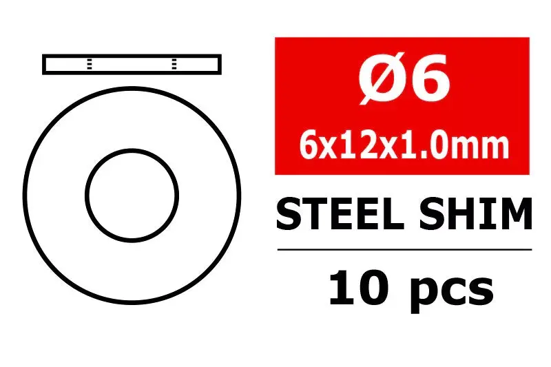 Corally - Steel Metric Shim - 6X12x1.0Mm - 10Pcs 1