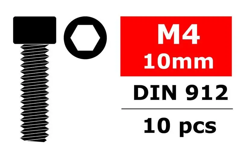 Corally - Steel Screws M4 X 10Mm, Hex Socket Head, 10Pcs 1