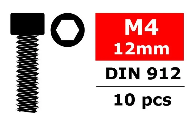 Corally - Steel Screws M4 X 12Mm, Hex Socket Head, 10Pcs 1