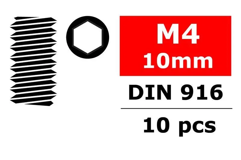 Corally - Steel Set Screws M4 X 10Mm, Hex, 10Pcs 1