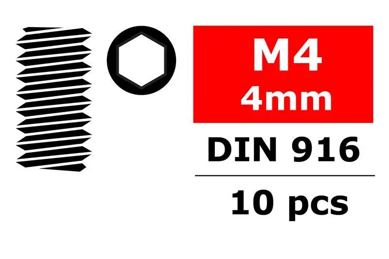 Corally - Steel Set Screws M4 X 4Mm, Hex 10Pcs 1